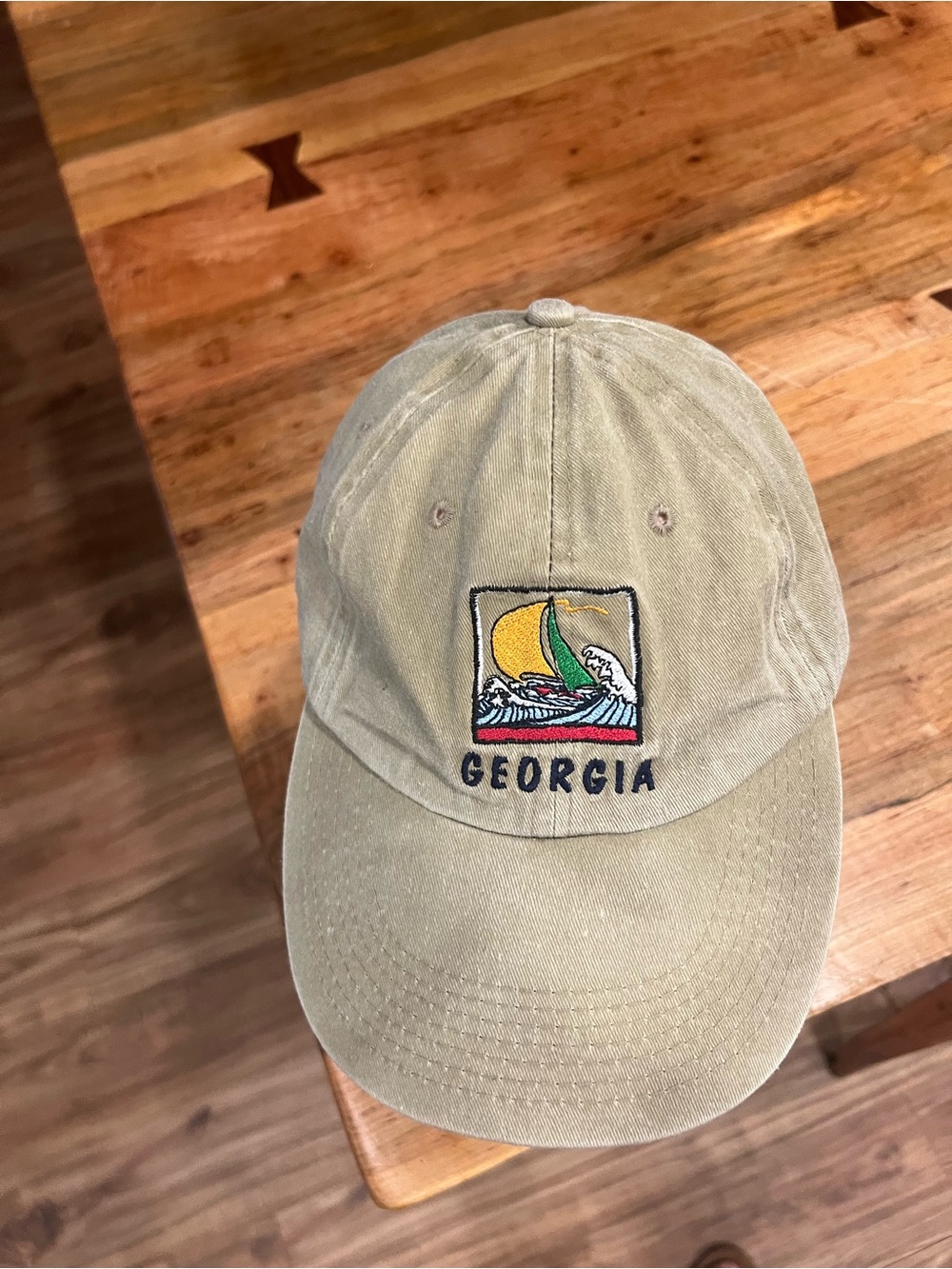 Georgia Embroidered Khaki Baseball Cap - Picture 9 of 14